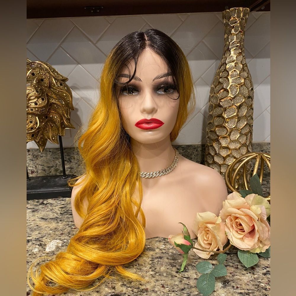 Celebrity Honey Yellow Lace-front wig